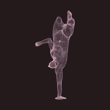 Gymnast. 3D Model of Man. Vector Illustration. Stock Illustration