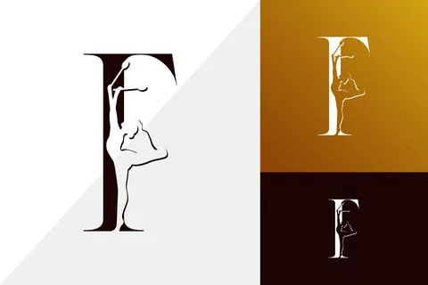 Gymnast doing exercise. elegant logo for a sports club Stock Illustration