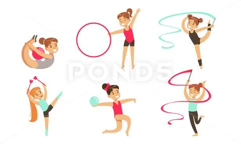  Rhythmic Gymnastics Hoop Prints, Woman Gymnastics