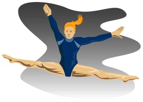 Gymnast jumping split Stock-Illustration