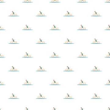 Gymnast performing balance beam exercise seamless pattern 스톡 일러스트