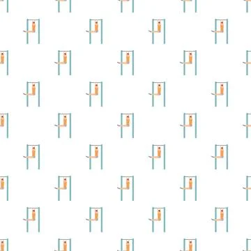 Gymnast performing leg raise exercise seamless pattern Stock Illustration