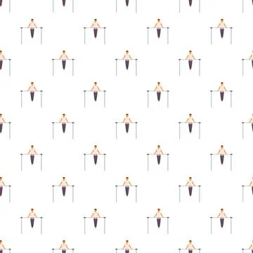 Gymnast performing on parallel bars seamless pattern Stockillustratie