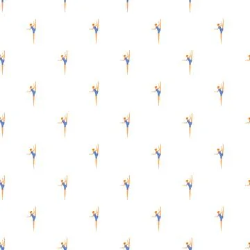 Gymnast performing splits in a seamless pattern design イラスト素材