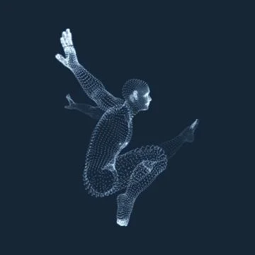 Gymnast performs an artistic element. Rhythmic gymnastics. Acrobatics. Stock Illustration