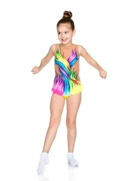 The gymnast prepares to perform the exercise. Stock Photos