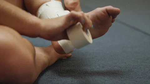 Gymnast Preparing for Workout 5 Stock Footage 32543163