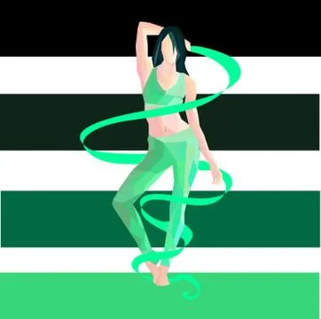 Gymnast with ribbon Stock Illustration