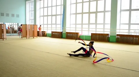 The gymnast with a tape. Stock-Footage 61559114