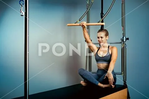 Pilates Reformer Training Bed Gym and More Stock Photo - Image of