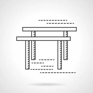 Gymnastic bars flat line vector icon Stock Illustration