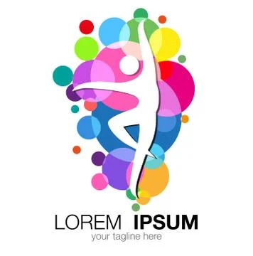 Gymnastic colorful symbol Stock Illustration