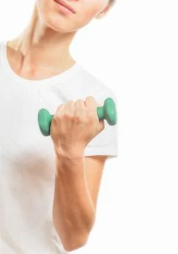 Gymnastic with dumbbell Stock Photos