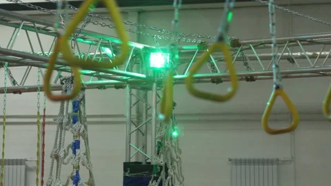 Gymnastic handles of an obstacle course Stock Footage 88917851