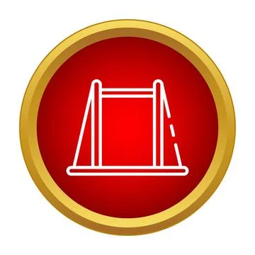 Gymnastic horizontal bar icon on red circle Stock Illustration