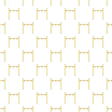 Gymnastic horizontal bars repeating pattern on white background Stock Illustration