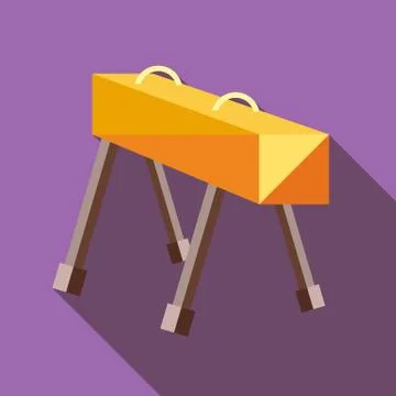 Gymnastic horse with a long shadow. Stock Illustration