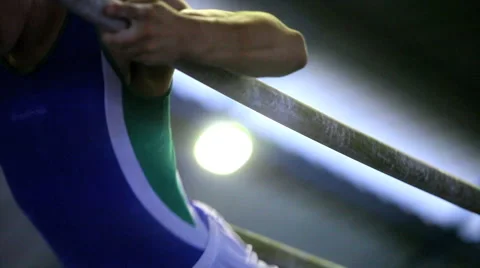 Gymnastic Parallel Bar. Exercise Training Equipment. Gym. Games. Stock-Footage 53819071