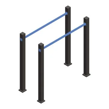 Gymnastic parallel bar icon, isometric style Stock Illustration
