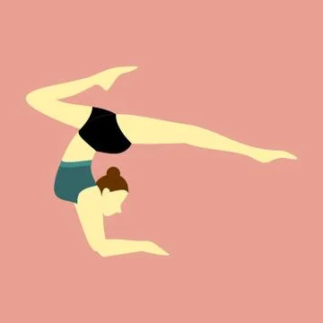 Gymnastic Pose Yoga Posture Vector Illustration Stock Illustration