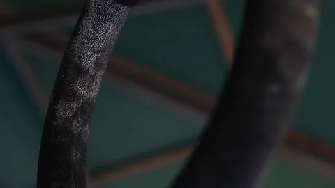 Gymnastic Ring hanging in gym Video stock 167696366