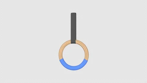 Gymnastic Ring Rotating on a Transparent Background. Seamless Loop. 4K Stock Footage 311933304