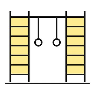 Gymnastic rings and wall bars in gym Stock Illustration