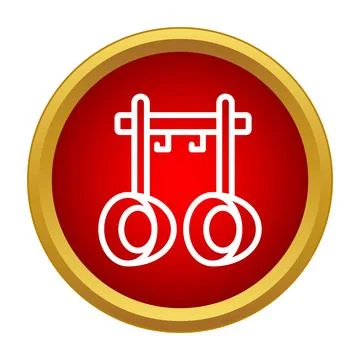 Gymnastic rings hanging icon representing strength training 库存插图