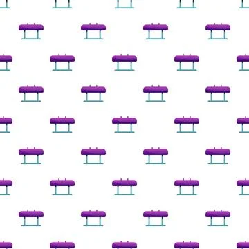Gymnastic vaulting horse seamless pattern on white background Stock Illustration