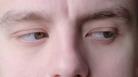 Gymnastics for the eyes. A man performs an exercise to improve vision Stock Footage 151326760