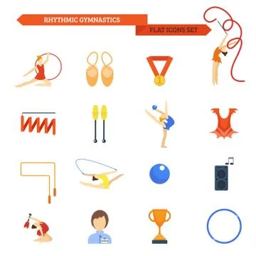 Gymnastics Icon Flat 스톡 일러스트
