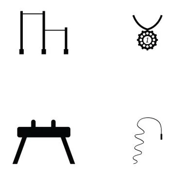 Gymnastics icon set Stock Illustration