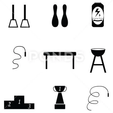 Gymnastics icon set Stock Illustration