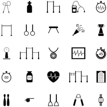 Gymnastics icon set Stock Illustration