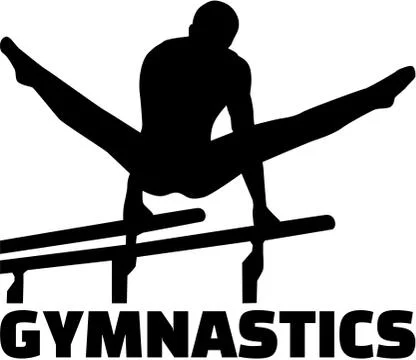 Gymnastics with man at parallel bars Stock Illustration