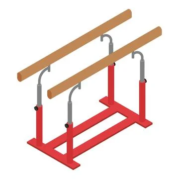 Gymnastics parallel bars icon, isometric style Stock Illustration