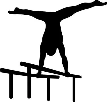 Gymnastics at parallel bars イラスト素材