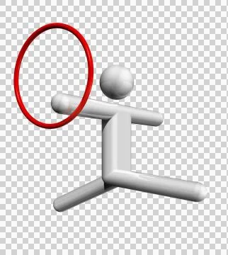 Gymnastics Rhythmic 3D symbol Stock Illustration
