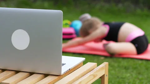 Gymnastics training online Stock Footage 130346283
