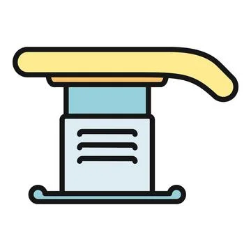 Gymnastics vaulting table flat color icon design Stock Illustration