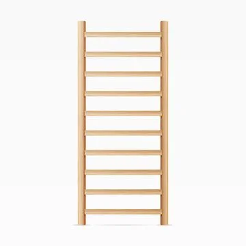 Gymnastics Wall Bars Ladder. Swedish Staircase Sports Gymnastics Ladder Stock Illustration