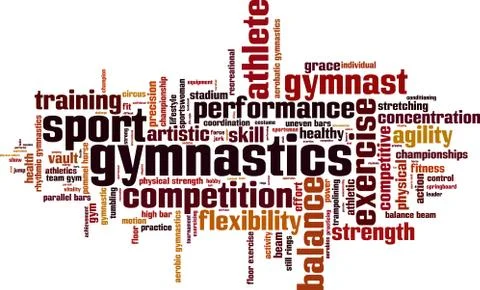 Gymnastics word cloud Stock Illustration