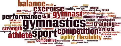 Gymnastics word cloud Stock Illustration