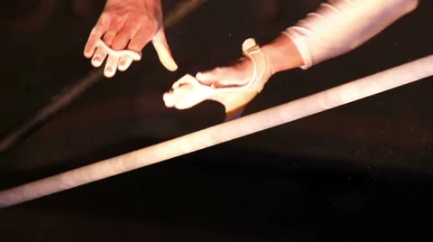 Gymnasts on the bar Stock Footage 44200663