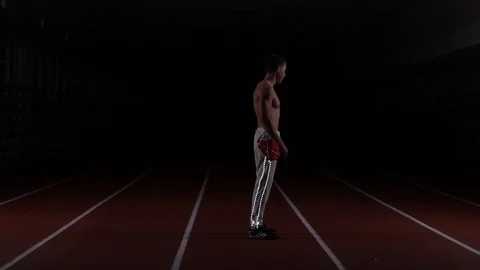 Gymnasts doing somersaults Stock Footage 129472732