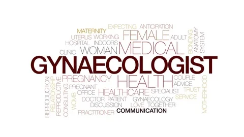 Gynaecologist animated word cloud, text design animation. Kinetic typography. Stock Footage 78710813