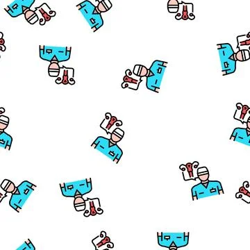 Gynecolog doctor vector seamless pattern sign Stock Illustration