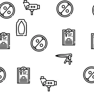 Gynecologist Treatment Vector Seamless Pattern Stock Illustration