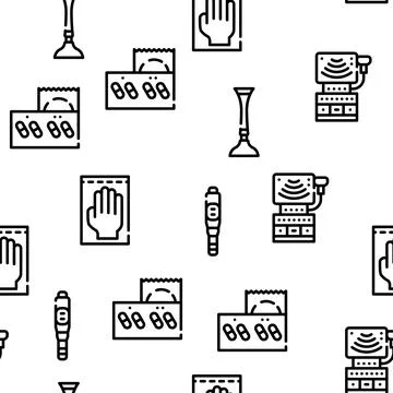 Gynecologist Treatment Vector Seamless Pattern Stock Illustration