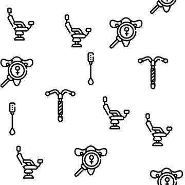 Gynecologist Treatment Vector Seamless Pattern Stockillustratie